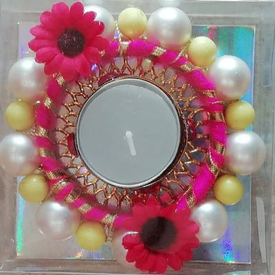Platinum Pearl Bangle Tea Light