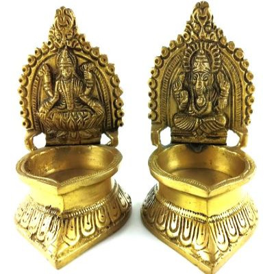 Lakshmi-Ganesh Diyas/Oil Lamp.