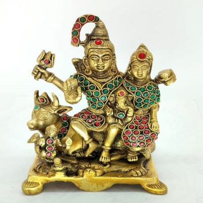 Shiv Family Green Stone